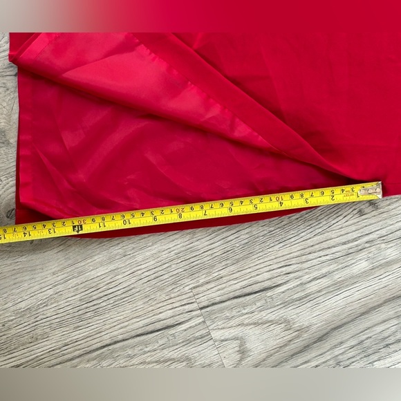 Talbots Vibrant Red Silk Midi Pencil Skirt w/ Side Slit Sz 12P - Picture 4 of 11